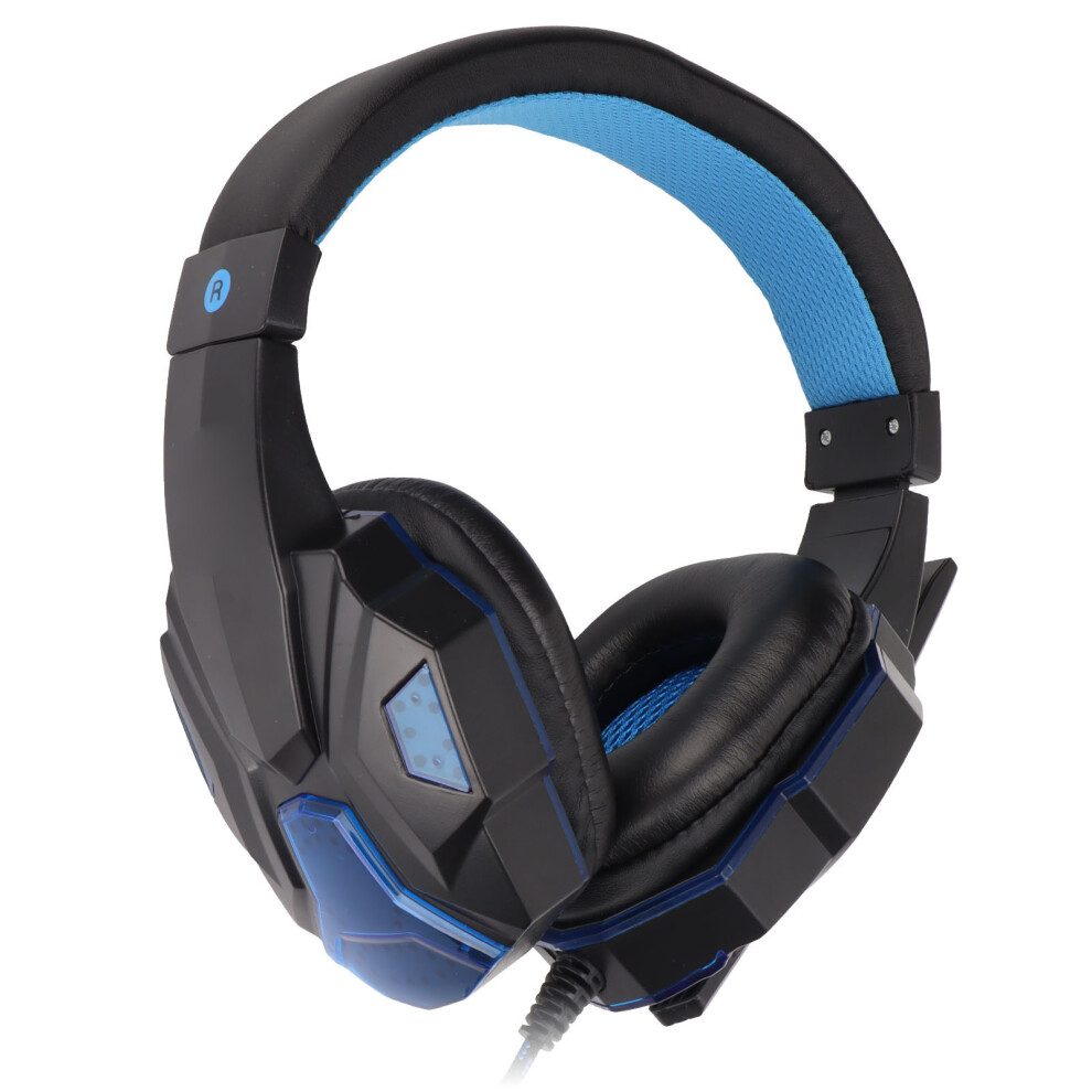 Soyto Sy830mv Game Headsets Adjustable Volume Support Mic Mute Usb Headsets With 3.5Mm Microphone For Ps4 Pc Laptop( ) Black/Blue 4611321829520