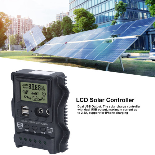 K1688 Régulateur solaire double USB 12V/24V 20A noir 2