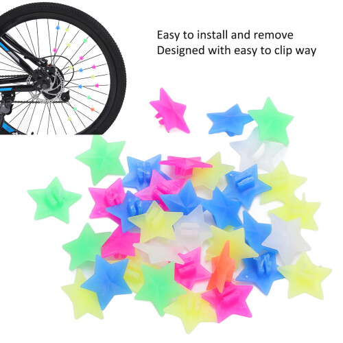 36 piezas de clips para abalorios de plástico multicolores con forma de estrella para rueda 2