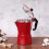 Aluminio rojo 150 ml 3 tazas cafetera moka 152 mm 7