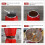 Aluminio rojo 150 ml 3 tazas cafetera moka 152 mm 6