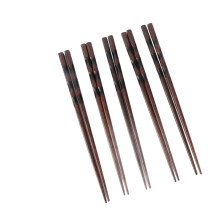 5 Pairs Chopsticks Ironwood Black Round Reusable 23cm/9.1in Long for Japanese Style Tableware Classic