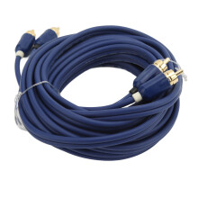 Câble audio RCA automobile de 5 m bleu élastique en cuivre pur connexion d'amplificateur automobile
