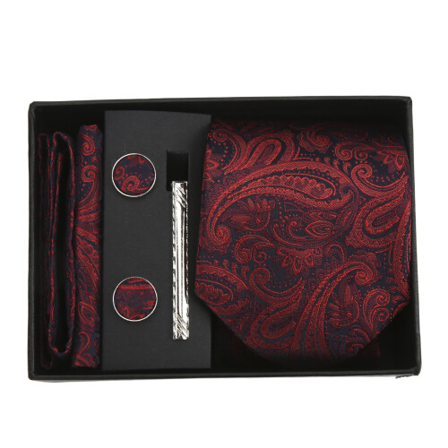 A5 Set da 5 cravatte da uomo, Nero, 145 cm, poliestere-seta 1