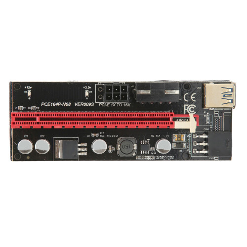 Extensor PCIe 1X-16X para tarjetas gráficas, 60 cm, USB 3.0, rojo
