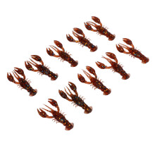 10 pezzi di esche morbide marrone scuro a forma di crawdad in PVC, 5,5 cm (2,2 pollici).