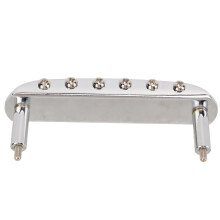 Ponte e cavalletto in stile Jazzmaster per chitarra elettrica a 6 corde, metallo, finitura argentata