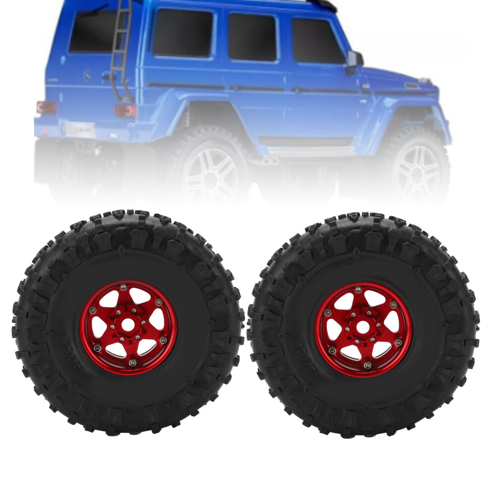2Pcs 1.9In Wheel Rim Tires Set Metal Wheel Rims Rubber Tires Set For Axial Scx10 1/10 Rc Crawler Carred And Black 4911321835805