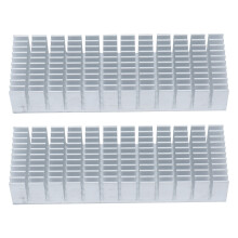 2 Stück Aluminium CPU Kühlkörper 120x40x20mm mit Schlitzen, mit Klebstoff