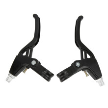 Levier de frein de vélo en alliage d'aluminium noir, 2 pièces durables, changement de vitesse, poignée de vélo