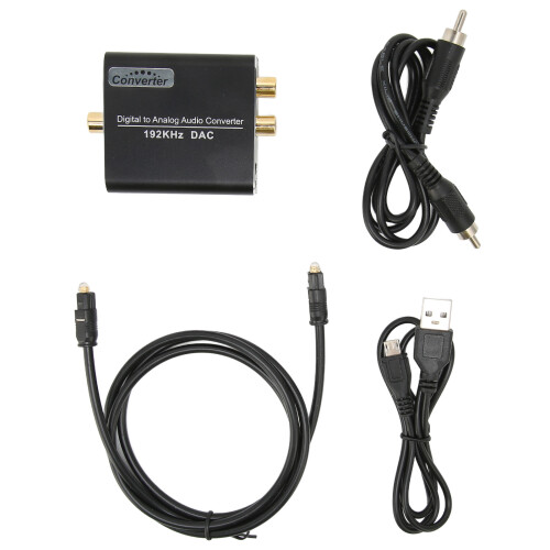 DAC de aluminio óptico/coaxial a analógico RCA & 3,5 mm 2