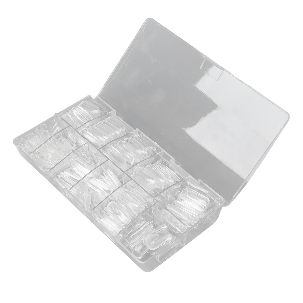 500pcs Nail Tip Professional Home Salon Portable DIY Transparent Fake False Nail Set Accessory for Women