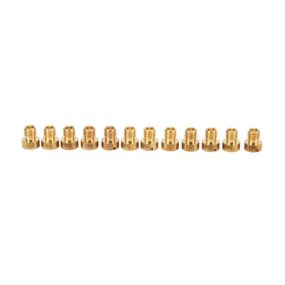 12Pcs Carburetor Main Jets Metal Carburetor Main Nozzle For Dellorto Phbg Sha Shb Shbc Gold 5011321839854