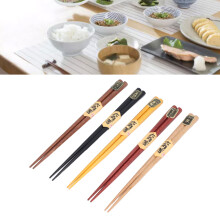 Chopsticks Set 5 Different Colors Natural Wood Antislip Design Feel Comfortable Chopsticks ReusableHex Chopsticks