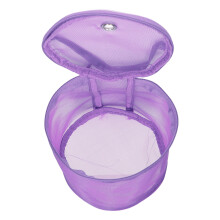 Borsa da cucito in nylon compatta con manico, motivo a rete, ampia capacità, viola.