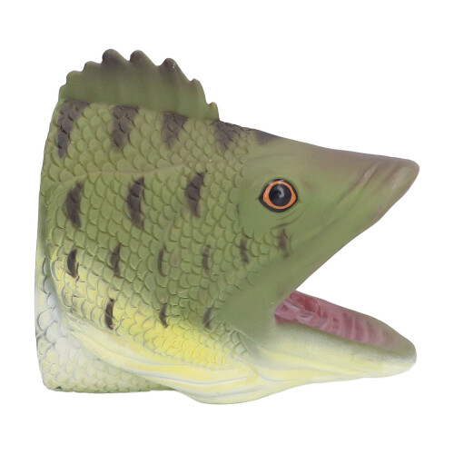 Marionnette à main en forme de poisson, douce, tête en vinyle, jouet dès 3 ans. 1