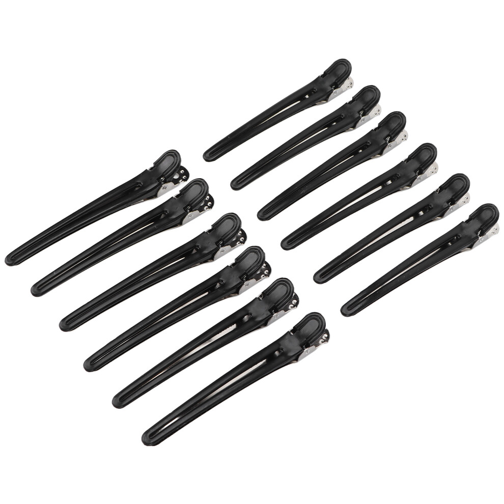 Unisex 12Pcs Duckbill Clips Sturdy Prevent Slipping Seamless Professional Hair Clips For Barber Shop Hair Stylist