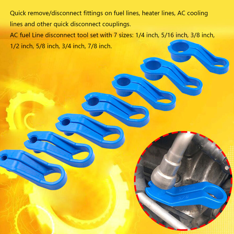 7Pcs Car Auto Ac Fuel Line Disconnect Tool Set Transmission Oil Cooler Line Removal Tools 1/4-7/8 Inch 4081321842674