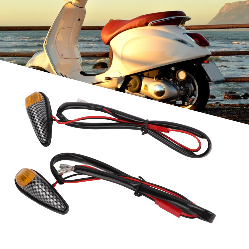 Pair Motorcycle Side Turn Signal Carbon Fiber Style 12V Universal For Sport Bike Scooter Light 5031321843118
