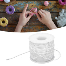 Dehnbare Nähgarn DIY Perlenkordel, 0,8 mm, 100 m, Weiß