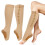 Chaussettes de compression en nylon à fermeture éclair à orteil ouvert couleur peau S/M 15
