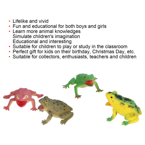 4pcs High Simulation Toad Model Bright Color Toad Toy Set Tricky Squeeze Toad Toys for Children 2