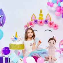 Muñeca de trapo de 40 cm-0,15 kg Peluche suave rosa/azul/gris