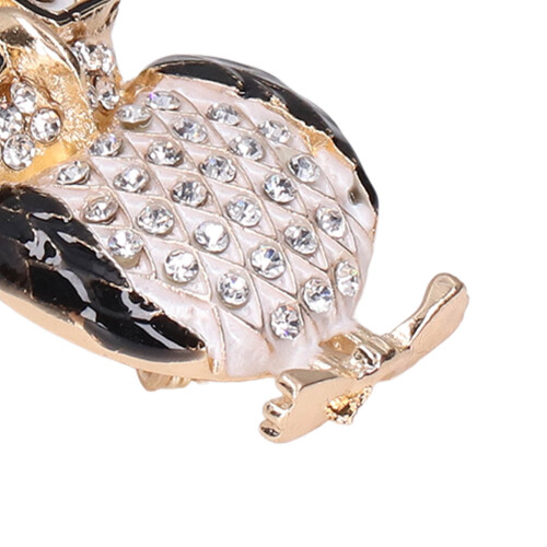Spilla gufo con occhiali 4.5x2.8cm strass neri 2