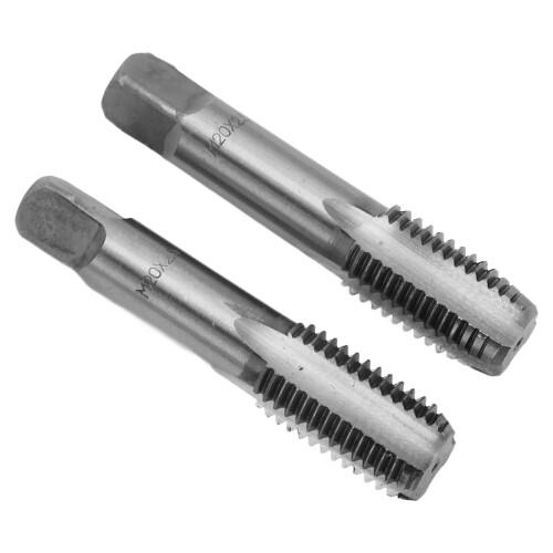 2 pezzi filettatrice HSS M20x2.5 dritta argento 1