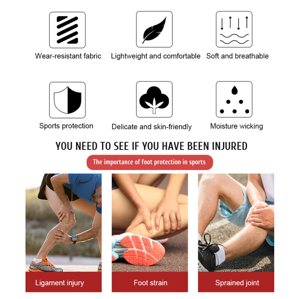 Ankle Brace Adjustable Compression Ankle Support Wrap with Hook and Loop Fastener Ankle Sleeve for Women Men Sports Fitness