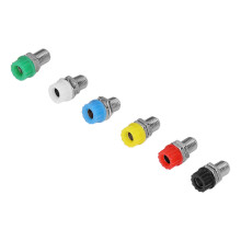 10 juegos de conectores banana de 4 mm, 6 colores, longitud de 15 mm