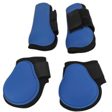 Conjunto de 4 piezas de protectores de patas para caballos de neopreno PU azul talla M
