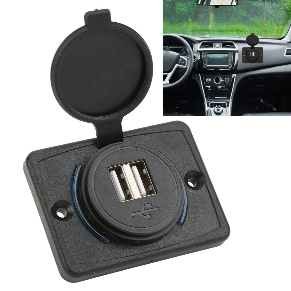 3.1A 5V Dual Usb Car Charger Led Fast Charging Universal For 12Â24V Ships Trucks Rvs Black 3371321852164