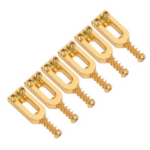 6 piezas selletas del puente de tremolo para guitarra eléctrica en forma de U doradas