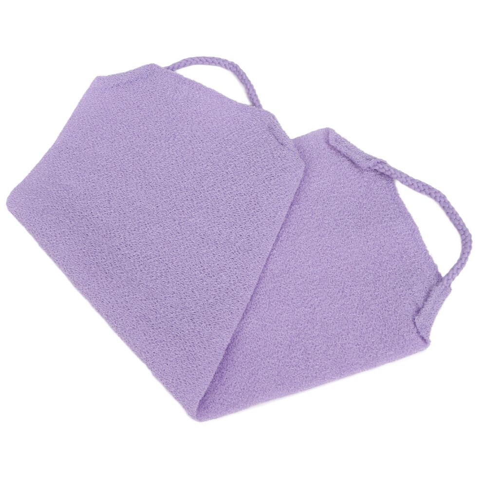 Purple Back Scrubber Portable Cleansing Massage Exfoliating Washcloth Strap With Handles For Family Members
