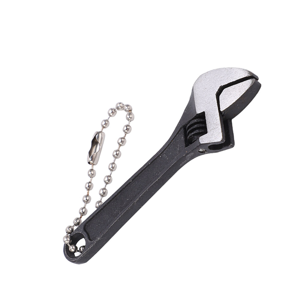 Keychain Wrench Steel Galvanized Adjustable Portable Professional High Hardness Mini Spanner For Industrial Home2.5in/6.35Cm Black 4641321853874
