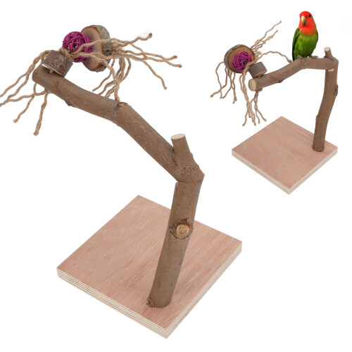 Applewood Bird Playstand: Percha para loros de madera