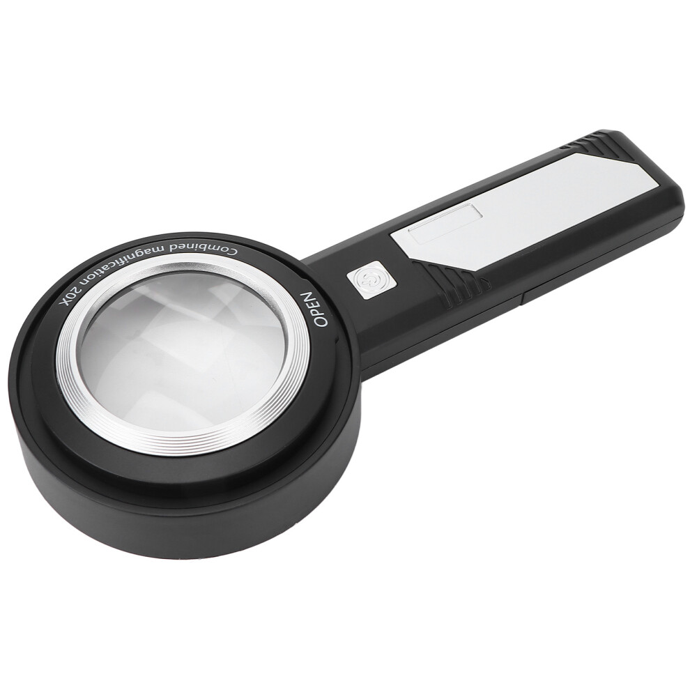 Reading Magnifier Dual Lens Ergonomic Handhold Pocket Loupe Magnifier with LED Light for Reading Jewelry Appraisal