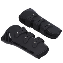 2 pezzi di parastinchi da cavallo in neoprene PU neri, taglia L, protezione dei tendini