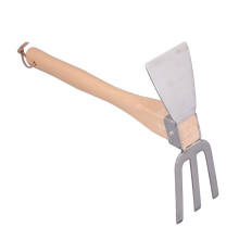 Rastrello con manico in faggio e corpo in acciaio inossidabile 490g 385x240x75mm