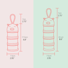 Dispenser bianco per latte in polvere a 4 livelli 7.5x22.5cm