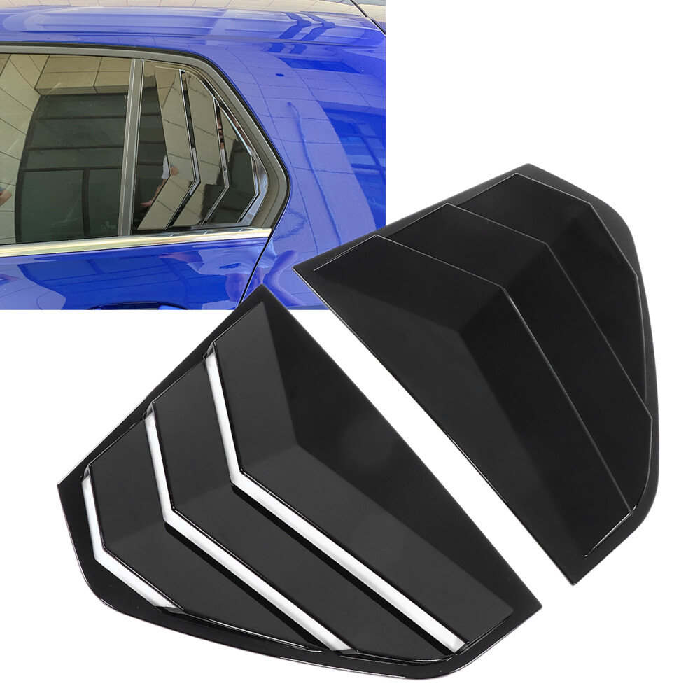 2Pcs/Set Car Rear Window Louver Side Vent Cover Stepped Replacement For Mk8 2020Â2021 Black 9481321859040