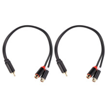 Câble diviseur RCA 1 mâle vers 2 femelles stéréo plaqué or pour caisson de basses HDTV