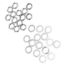 Kit de tuercas y arandelas G3/8 - 9.36 mm, paso de 0.8 mm, plateado