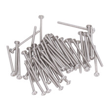 50 pezzi viti a testa a bottone con flangia M3x45mm argento