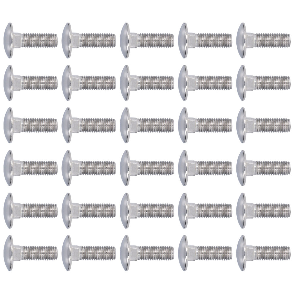 30Pcs Carriage Bolts A2â70 Stainless Steel Squares Neck Round Domed Bolts For Machinerym10x30 8741321864002