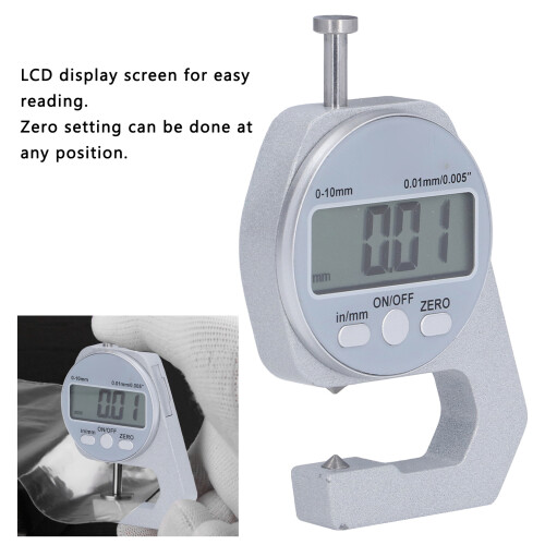 Spessimetro per alluminio intervallo 0-10 mm, LCD 0,01 mm 2
