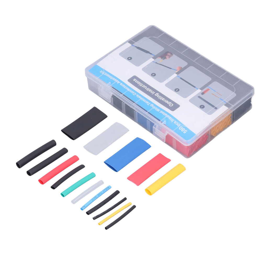 580Pcs Heat Shrink Tubing Boxed Insulated Sheathed Protection Cable Tube Electronic Diy Kit 5031321864878