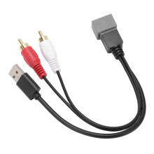 Cavo USB RCA per audio dell'auto Nissan 23cm/9.06in sostituzione per Cube Juke Versa 8Pin