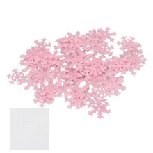50 pièces de stickers flocons de neige 3D lumineux roses de 3 3 cm